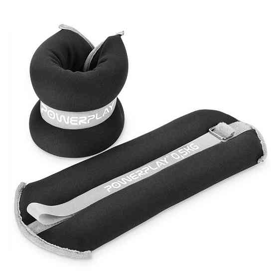 Обважнювачі-манжети для ніг та рук PowerPlay PP-4349 Ankle/Wrist Weights (2шт.*0.5 kg) (пара) Чорні Каменское