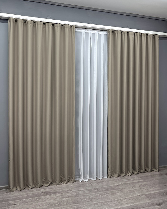 Комплект готових штор VR-Textil Блекаут Midnight № 2086ш Тауп 140х290 см 2 шт (39-0118) Київ - фото 4