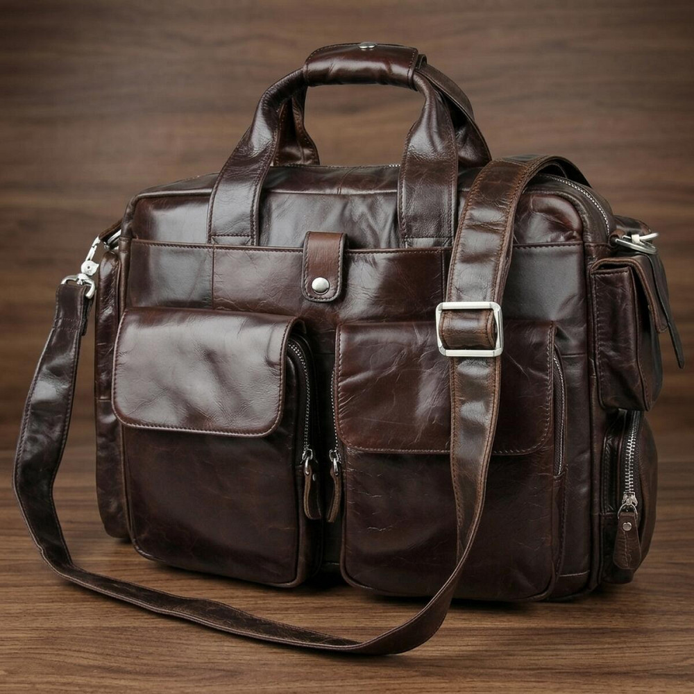 Сумка мужская Vintage 14370 Коричневая Киев - изображение 11