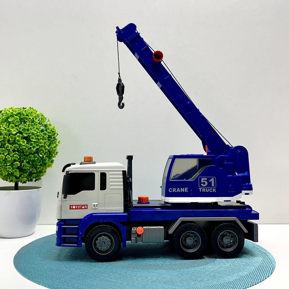 Спецтехніка Автокран інерція звуки підсвічування гумові шини рухомі елементи Синій (666-51T) Чернигов - изображение 7
