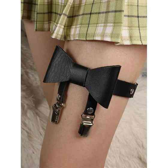 Гартер на 2 ноги с подвязками для чулок и бантиком 2 шт Черный Винница