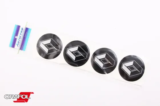 Наклейка на колпак 55ммм сикон Renault чорна Автограф (4 шт.) Вінниця