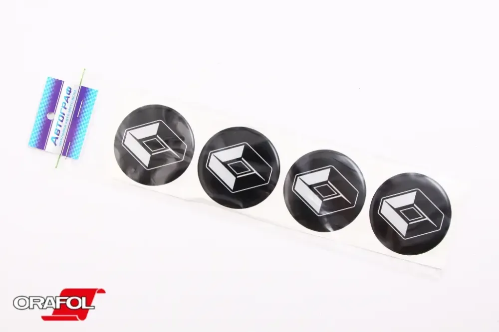 Наклейка на колпак 55мм силикон Renault черная Автограф (4 шт.) Винница - изображение 1