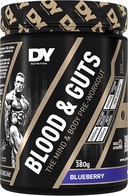 Передтренувальний комплекс DORIAN YATES NUTRITION BLOOD &amp; GUTS 380 G (BLUEBERRY) Луцьк - фото 1