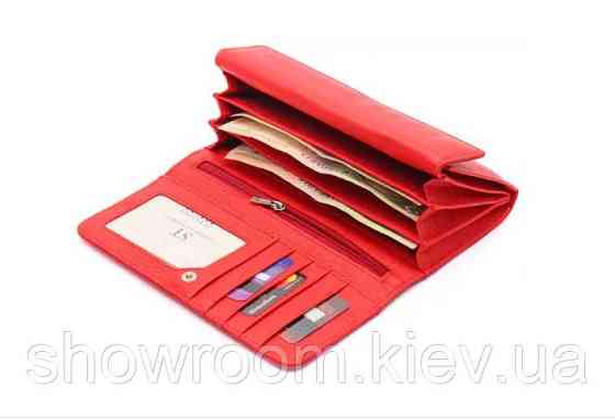 Жіночий шкіряний зручний гаманець (2022) червоний Київ