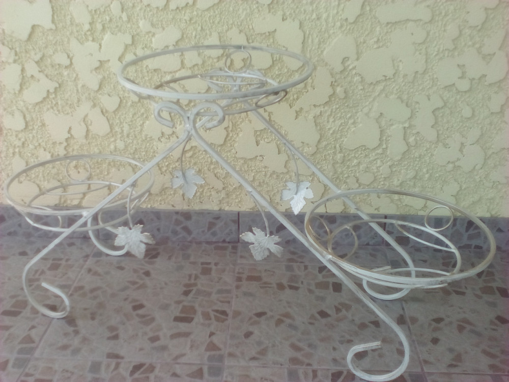 Подставка кованая для цветов «Сани» на 3 вазона, стойка под цветы, вазон Киев - изображение 5