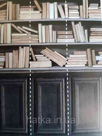 Шпалери вінілові Grandeco One roll one motif 2 A36801 панно 3д книги полиці стелажі бежеві коричневі Київ