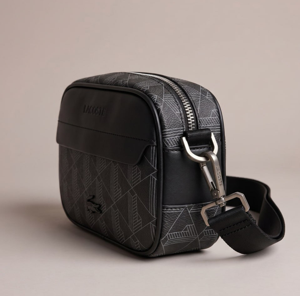 Чоловіча брендова сумка, барсетка на плече Lacoste (3650) black Київ - фото 3