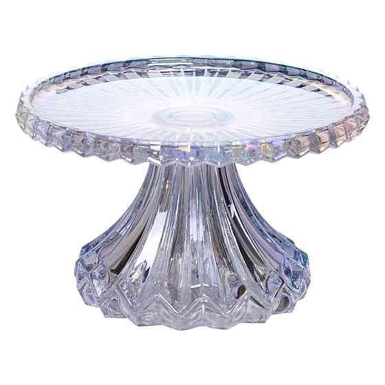 Yiwu Тортівниця на ніжці Ø19 см скляна кругла підставка для торта, капкейків, тістечок HP-19-14 Коломия