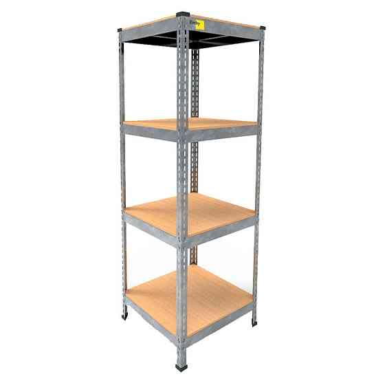 Металевий стелаж Emby Light Series (розмір 1500х450x450мм) 4 полиці ДСП до 100кг Оцинкований Київ