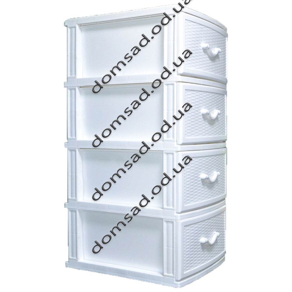 Комод пластиковий Style (Стиль) білий 4 ящики 48х38х88 Одеса - фото 1