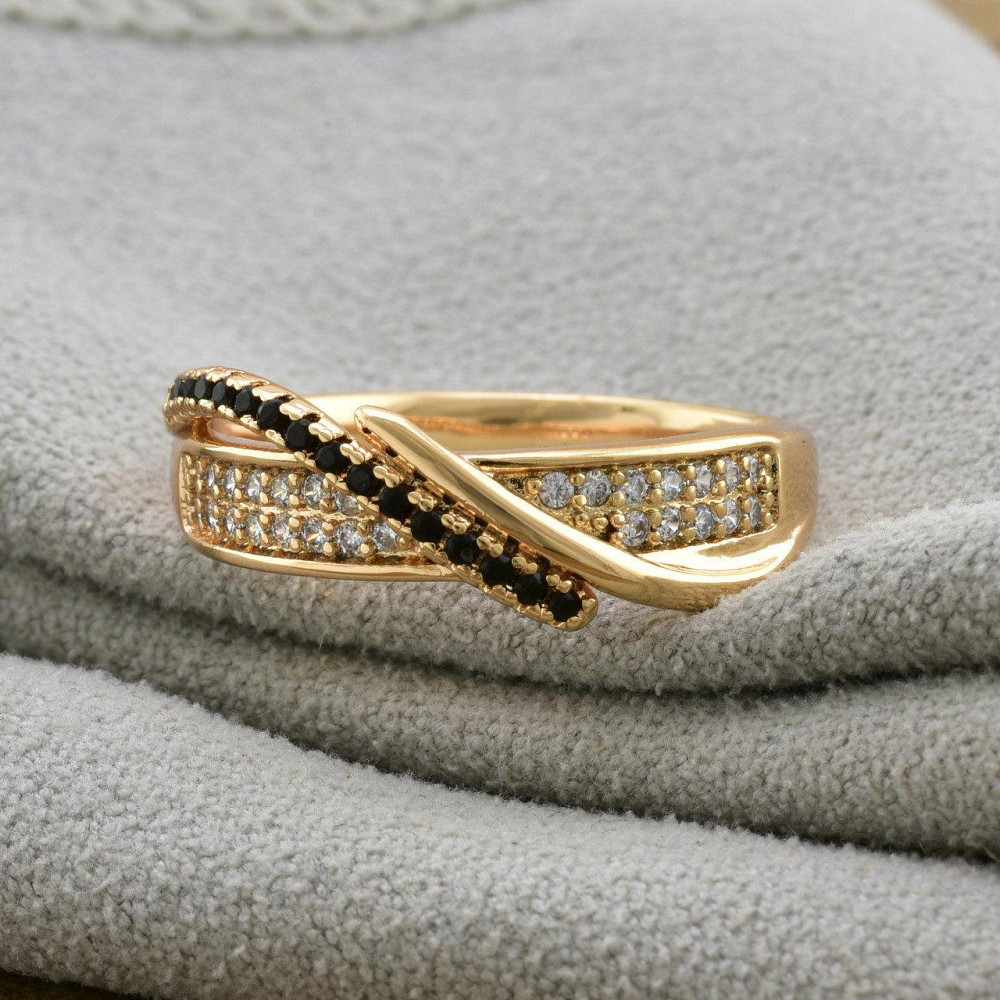 Кольцо 19 размер Xuping (ширина 6мм, вес 2.9г), позолота 18К Киев - изображение 2