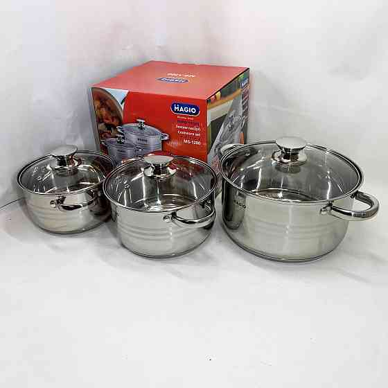 Набор кастрюль для дома с антипригарным покрытием MAGIO MG-1200 6 шт, Кастрюли с прозрачными крышками NZ-67 Ивано-Франковск