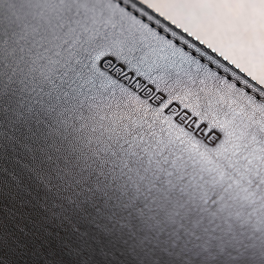 Шкіряний жіночий гаманець на блискавці GRANDE PELLE 11562 Чорний Київ - фото 2