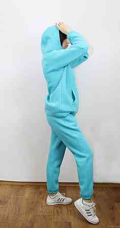 Костюм женский теплый спортивный на флисе кофта на змейке Голубой 46/48 Харьков
