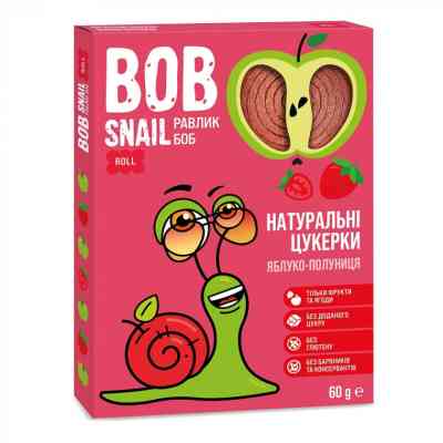 Цукерка Bob Snail Равлик Боб Яблучно-полуниця 60 г (4820162520415) Вінниця