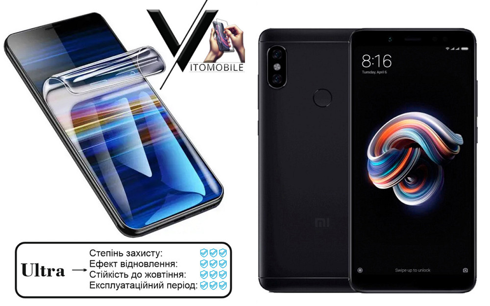 Поліуретанова плівка Ultra для Xiaomi Redmi Note 5, Redmi Note 5 Pro – мінімальна товщина, максимальний захист! Київ - фото 1