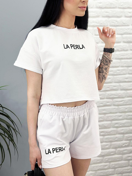 Костюм спортивний з шортами "La perla" оптом | Розпродаж моделі Київ - фото 7