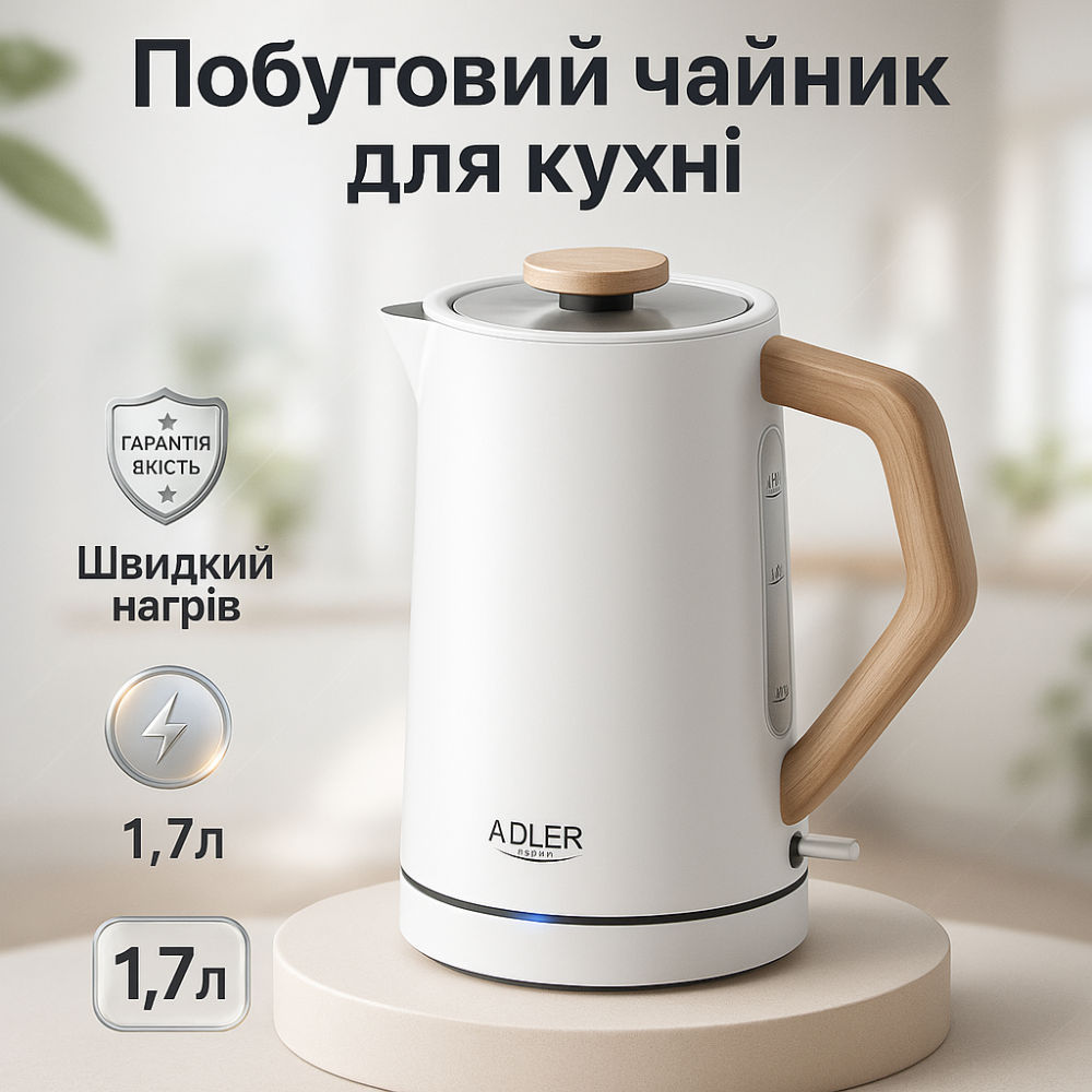 Мощный чайник электрический Adler, Изысканный электрочайник, Электрический чайник с автоотключением OE-44 Львов - изображение 6