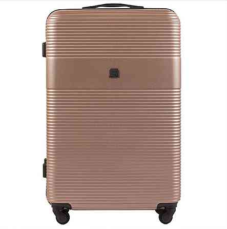 Валіза пластикова WINGS 5398 велика 75 см золотисто-рожева Київ