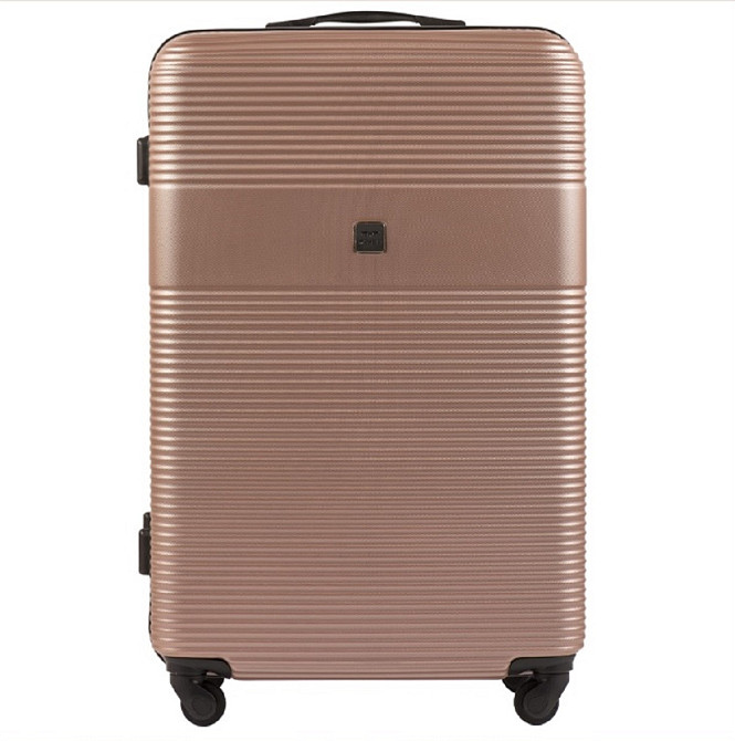 Валіза пластикова WINGS 5398 велика 75 см золотисто-рожева Київ - фото 2