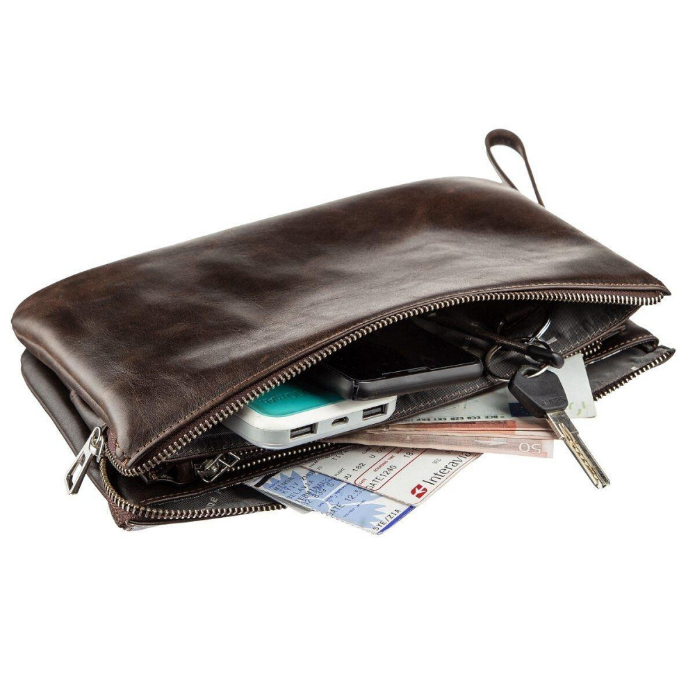 Барсетка мужская GRANDE PELLE 11263 в гладкой коже Коричневая Киев - изображение 1