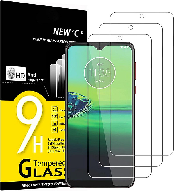 Защитное стекло NEW'C Motorola Moto G8 Play прозрачное 2 шт закаленное 0.33 мм 9H без пузырей Киев - изображение 1
