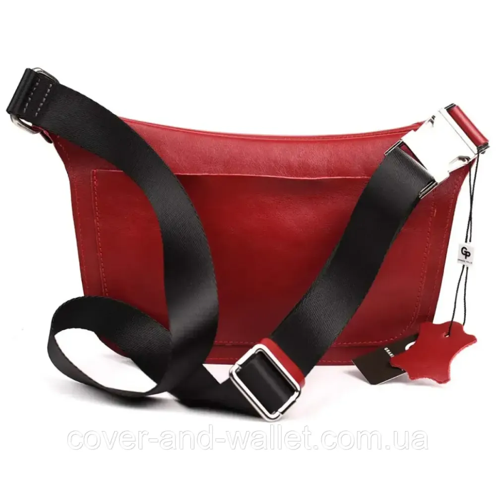 Женская поясная сумка бананка красного цвета из итальянской кожи Grande Pelle 743660 Киев - изображение 6