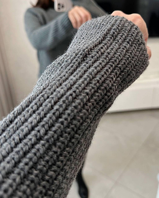 Женский базовый теплый костюм двойка мелкая машинная вязка Антрацит Одесса - изображение 3