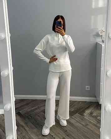 Жіночий повсякденний костюм подвійна двостороння ангора Молочний, 46/48 Одеса