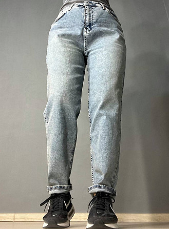 Джинси жіночі SESSANTA 16483 МОМ jeans relax стрейчеві комфорт великі розміри блакитні, блакитний, З Одеса - фото 7