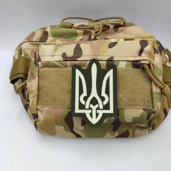 Патч / шеврон Герб світлонакопичувальний Laser Cut хакі Запоріжжя