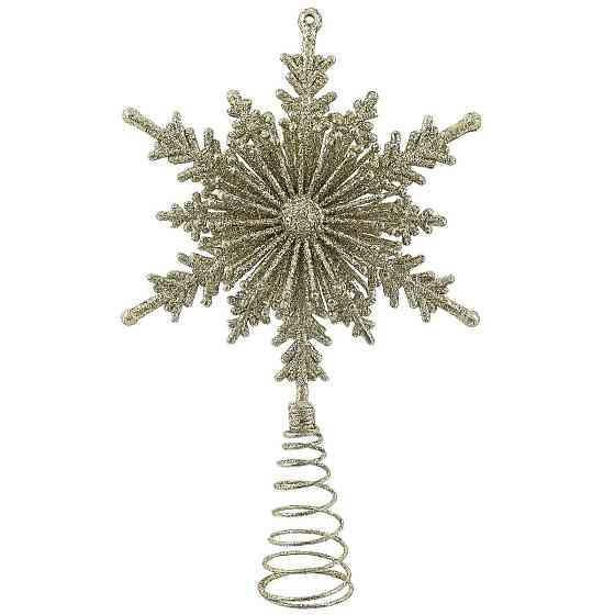 Верхушка на елку Звездочка декор 23 на 15 см золотистый Киев