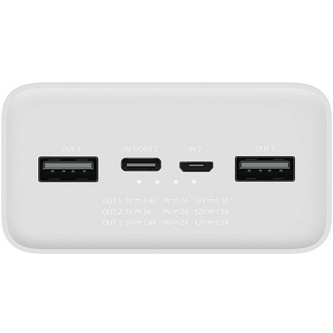 УМБ Xiaomi Mi Redmi Power Bank 30000 mAh micro-USB Type-C быстрая зарядка белый Киев - изображение 5
