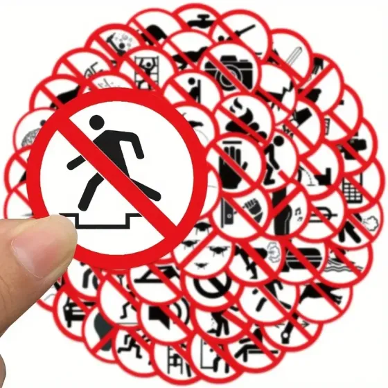 Смешные наклейки с запрещающими знаками – набор 62 шт. Киев