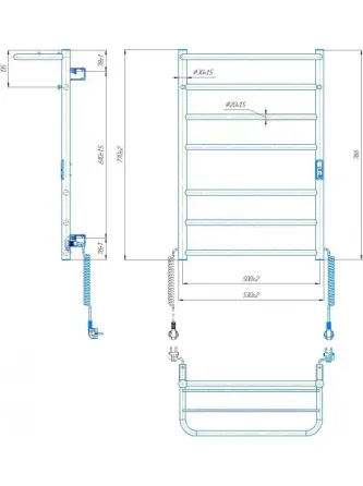Електрична рушникосушка Mario Home -I 770х530 TR К з полицею Київ