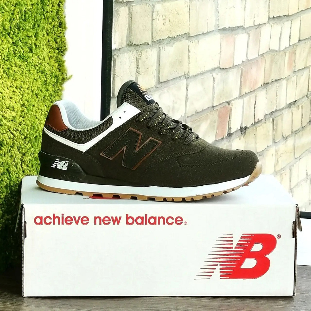 Термо Кросівки New Balance 574 Хакі Замшеві Чоловічі Зелені Єврозима (розміри: 43,44,45,46) — 63-4 Дніпро - фото 8
