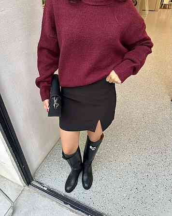 Женская стильная повседневная мини-юбка с разрезом костюмка 44 Одесса