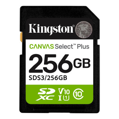 Карта памяти Kingston 256GB SDXC class 10 UHS-I V10 A1 Canvas Select Plus (SDS3/256GB) Винница - изображение 1