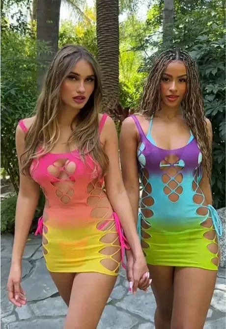Сукня Leg Avenue Seamless Ombre Faux Lace Up Mini Dress One Size Ocean Львов - изображение 8