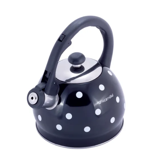 Чайник 2л нержавіюча сталь зі свистком з нейлоновою ручкою 1070BL KAMILLE Житомир - изображение 2