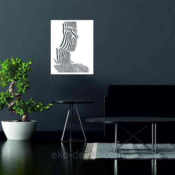 Декоративное настенное Панно «Силуэт женщины», Декор на стену 50*39 см, Белый Киев