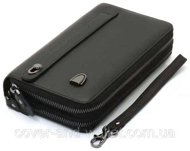 Солідний чоловічий клатч на дві блискавки з італійської шкіри Marco Coverna 5902B-1Q Київ - фото 5