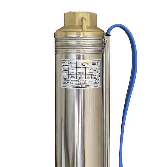 Насос свердловинний з підв. стійк. до піску OPTIMA  4SDm3/11 0.75 кВт 80м + пульт+кабель 1,5м NEW Тернополь