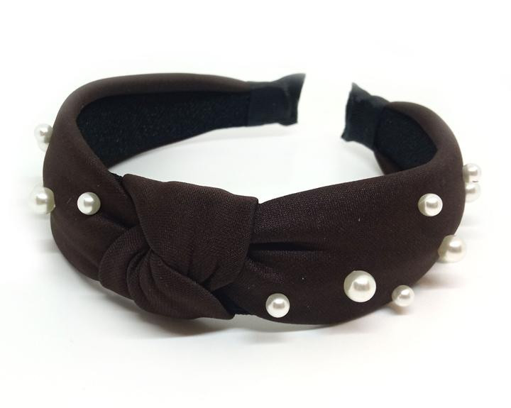 Обруч чалма для волосся коричневий Київ - фото 1