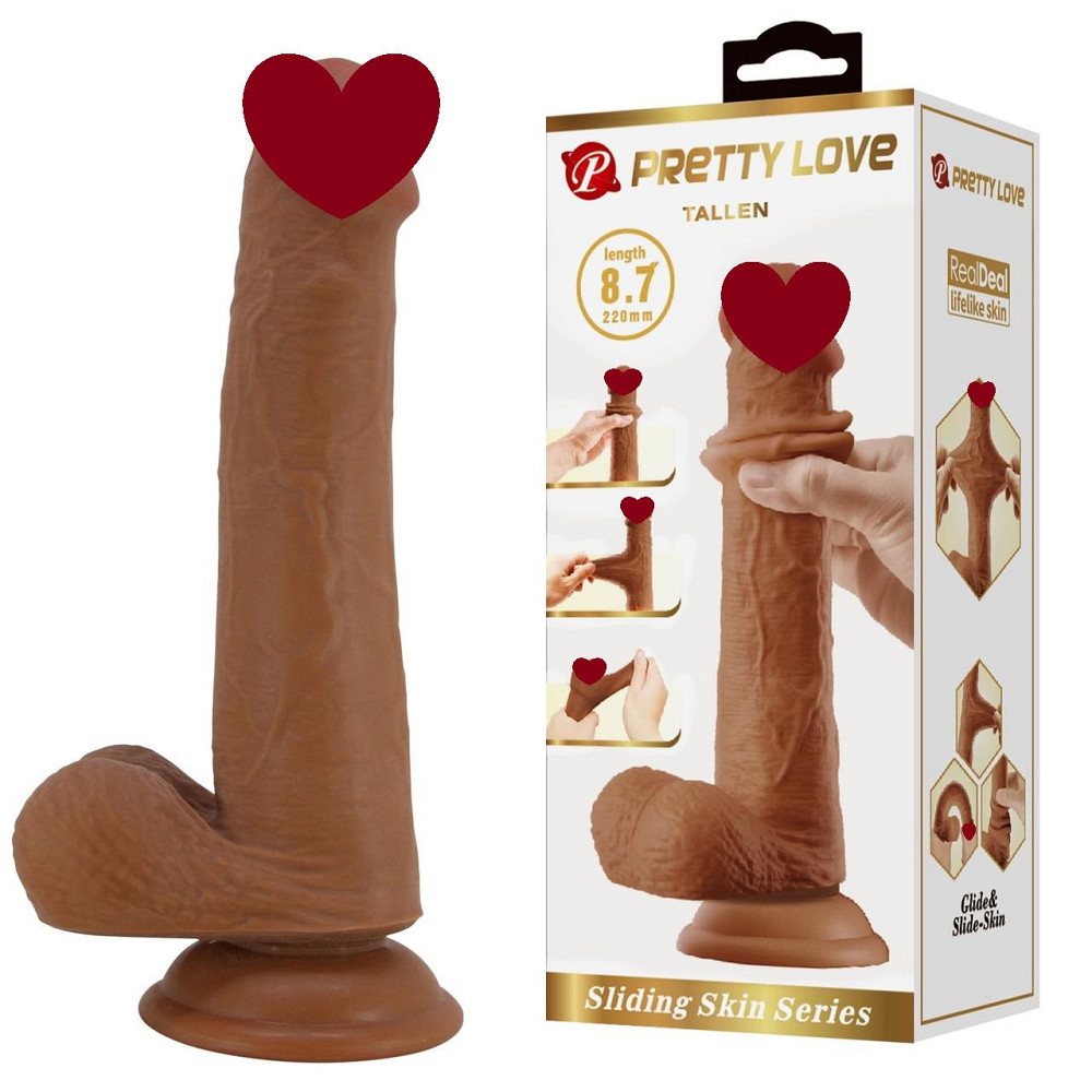 Фалоімітатор з мошонкою PRETTY LOVE TALLEN 8.7(220mm) Sliding Skin Series TPR, Suction base Sex Aura Київ - фото 1