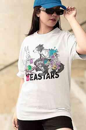 Футболка для хлопчика з аніме принтом Беастарс Легосхі Беастарс Гірл оверсайз (зріст від 165 до 180) Чорний AnimeJ0841m Дніпро