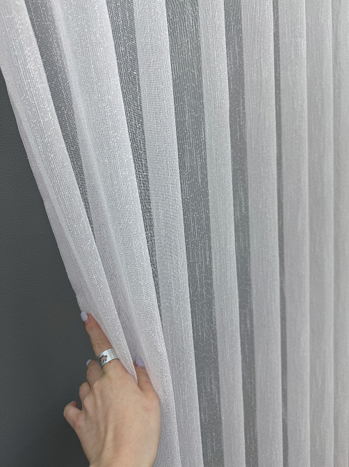 Тюль VR-Textil 1495т Лен Дождик белый 400х270 см (42-0357) Киев - изображение 2