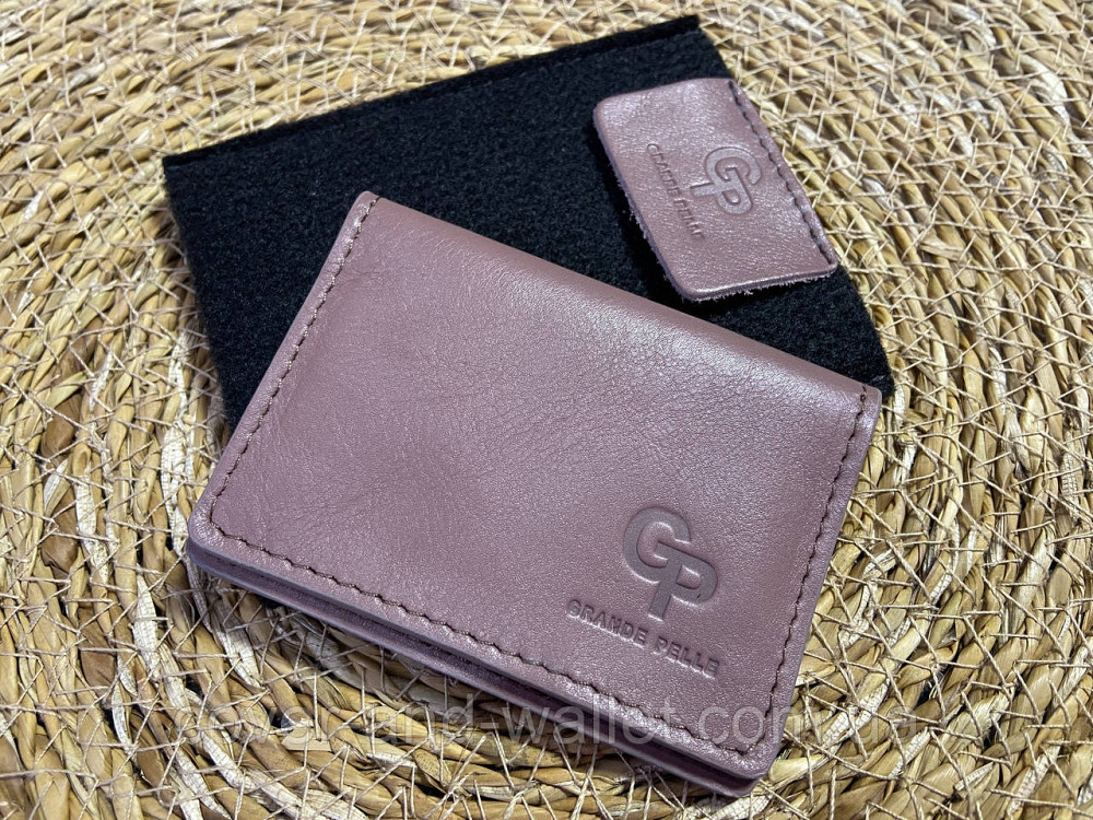 Женская обложка из натуральной кожи для ID-паспорта и авто документов Grande Pelle (цвет пудра) Киев - изображение 4