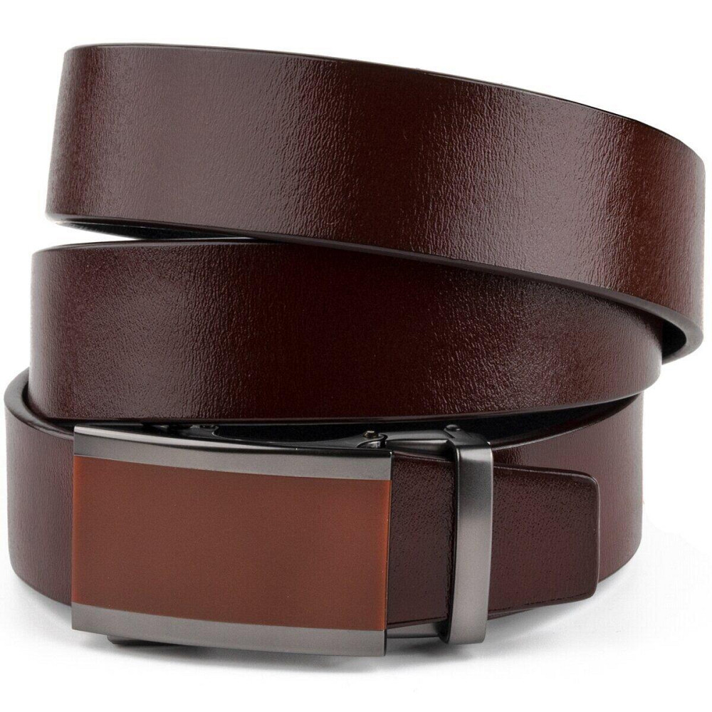 Ремінь чоловічий з коричневою вставкою на пряжці Vintage 20286 Коричневий Київ - фото 1